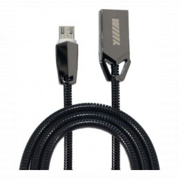 Кабель WIIIX CB950-2A-UMU-Z-10B микро-USB черный цинк 1м